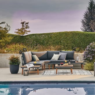 Ecloz - Salon de jardin détente alu textilène Litchi Anthracite ECLOZ