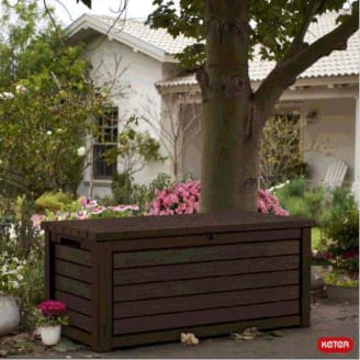 Coffre de jardin Gana en bois - 125 x 60 x 54 cm - Marron 131156