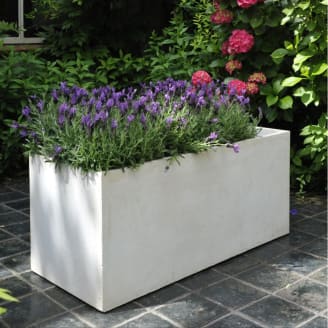 Bac à fleurs fibre de terre Clayfibre L60 H30 cm blanc
