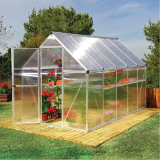 Canopia by Palram Serre de Jardin Polycarbonate Double Paroi Aluminium Argent 306x185 cm 5,6 m² - PALRAM