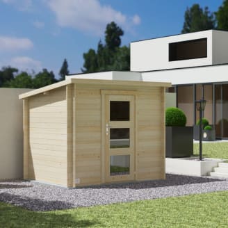 Abri de jardin en bois autoclave 28mm, Nevers, 5m², 1 portes, toit  monopente, Solid, pas cher
