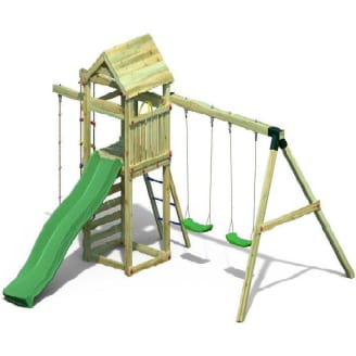 Aire de jeux pour enfants à partir de 1 an 155x135 tour de jeu de jardin -  toboggan