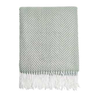 Ecloz - Plaid vert frange blanche - ECLOZ