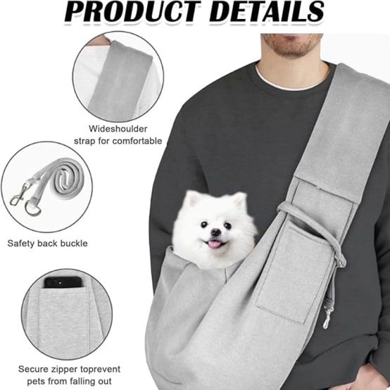 Sac de Transport Bandoulière pour Chiens et Chats Petits et Moyens