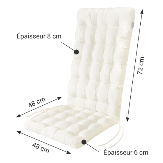 Coussin De Jardin - Rosa - 180x50x7cm - Amovible - Confortable - Résistant Aux Intempéries