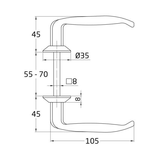 AMIG - Poignée De Porte à Rosace - Modèle Delta - Fabriquée En