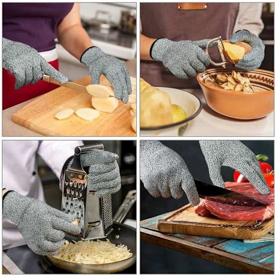 6 Paires /Gants Anti-Coupures De Niveau 5, Enduction Nitrile Haute Performance Gants De Travail Construction Sans Coutures Manutention Jardin M 88731745