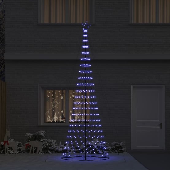 Arbre de Noël LED Bleu 138,5 x 138,5 x 399 cm Métal vidaXL