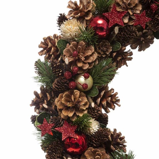 Couronne de Noël artificielle décorée 350 mm Multicolore – Image 3