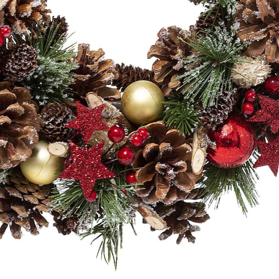 Couronne de Noël artificielle décorée 350 mm Multicolore – Image 2