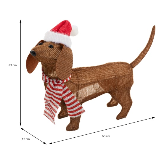 Impress Life Guirlande Lumineuse Décorative Sur Le Thème Des Animaux De Compagnie, 3 M 30 LED, Motif Teckel, Fonctionne Avec Piles USB Avec Télécommande Pour Intérieur Et Extérieur, Décorations De