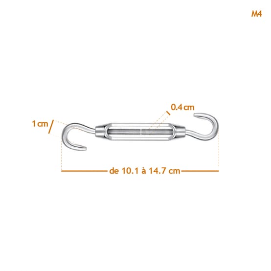 Lot De 4 Tendeurs Réglables Avec Crochets De 45,7 Cm, Réglables De