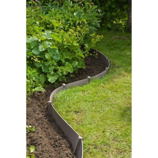 Bordure Droites De Jardin En Plastique Recyclé - Kit De 5 Lattes De 2m De Long Haut 14cm Long Totale 10m Couleur Noire 85437437
