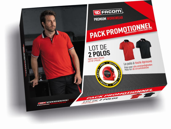 Lot de 2 polos + 1 mètre ruban | FXWW9005C RULER - Facom - Gamm vert