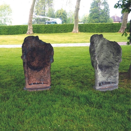 Statue visage homme extérieur grand format Bronze 115 cm Jardinex Gamm vert