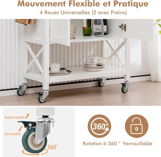 Gatuida Chariot De Rangement à Roulettes Niveaux Multifonctionnel Pour