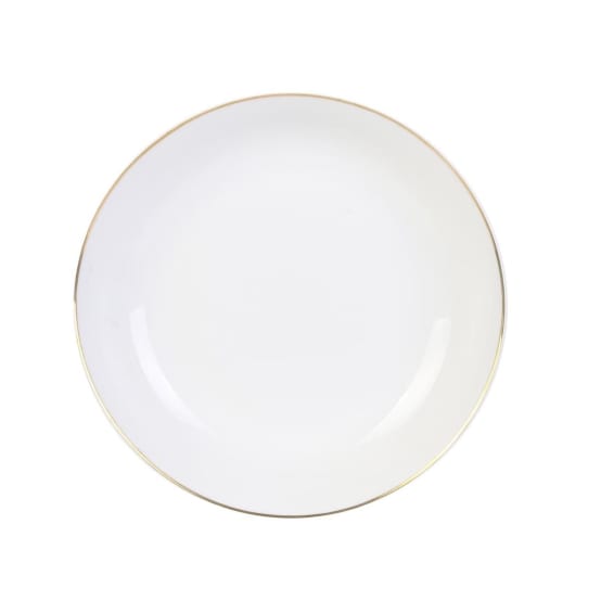 Assiette En Porcelaine Avec Liseré Doré (lot De 6) Assiettes Plates - | Maisons Du Monde