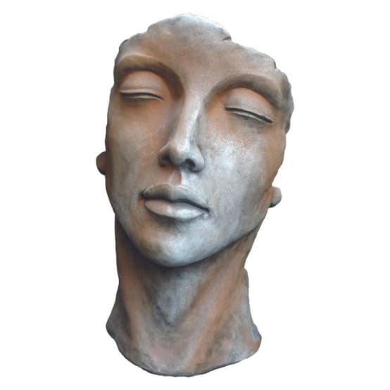 Statue visage femme extérieur grand format Rouille 115 cm Jardinex Gamm vert