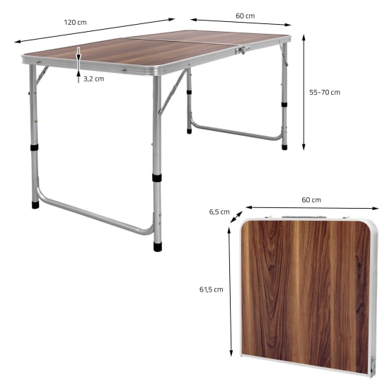 Table Pliante Multifonctionnelle Table De Camping Table Pliante Table De Marché Table à Tapisser Réglable En Hauteur Table D'appoint Pour Camping Dans Le Jardin Pour Festivals, Marchés Et Plus (Blanc