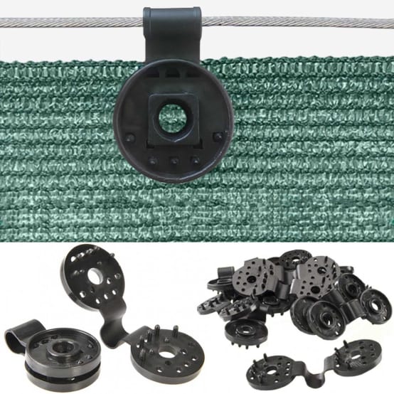 Clips Montage PVC Kit Fixation Brise-Vue PVC Photect - 100 Clips + 100 Attaches Vert | Protection Intimité Jardin Accessoire Montage écran Intimité