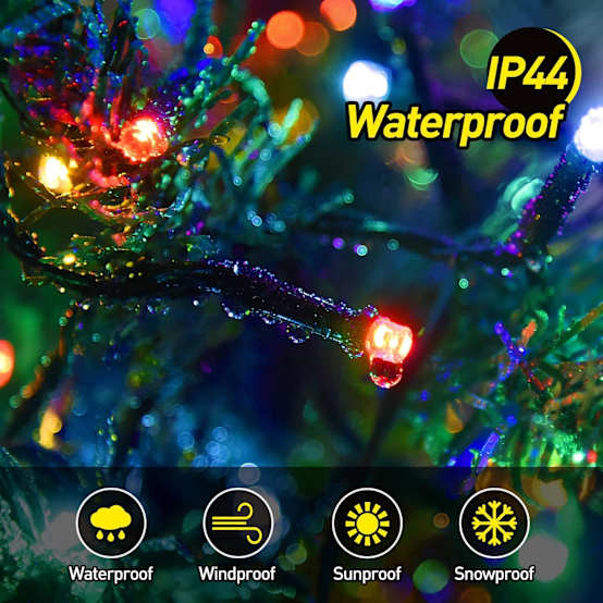 8 guirlandes lumineuses d'arbre, 280 anneaux lumineux d'arbre LED, hauteur 2 m, 8 modes, fête de noël, mariage, décoration anniversaire – Image 4