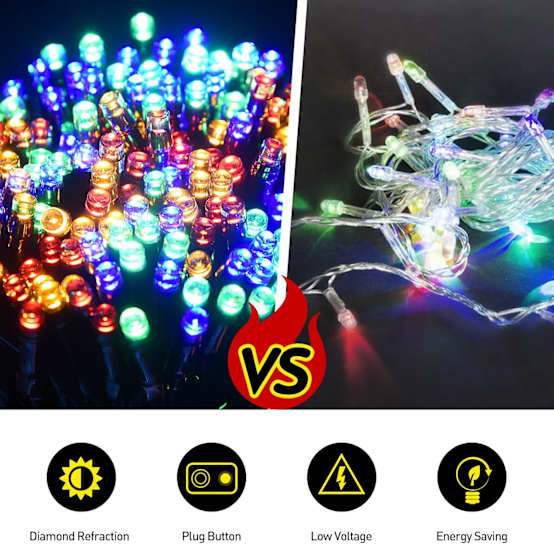 8 guirlandes lumineuses d'arbre, 280 anneaux lumineux d'arbre LED, hauteur 2 m, 8 modes, fête de noël, mariage, décoration anniversaire – Image 3