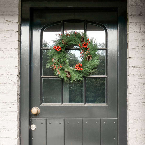 Couronne de Noël artificielle à baies rouges Ø60 cm - Little Grove – Image 2