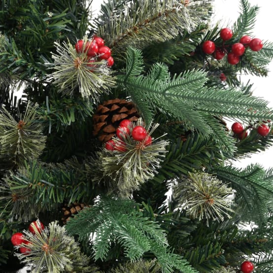 Sapin de Noël Arbre de Noël avec pommes de pin Vert 150 cm PVC et PE Gamm vert