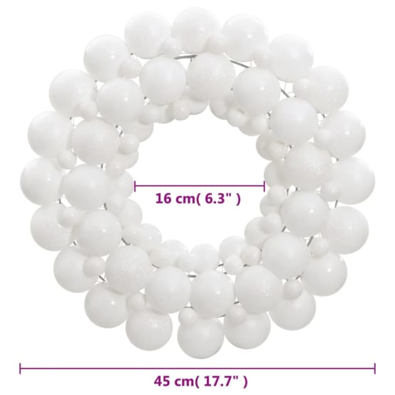 Couronne de Noël blanc 45 cm polystyrène vidaXL 356126 – Image 3