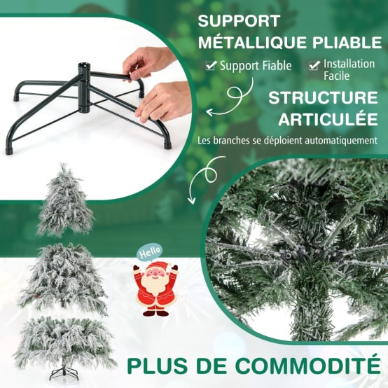 Sapin De Noël Artificiel Avec 300 LED Blanc 180 Cm PE Et PVC | Leroy Merlin