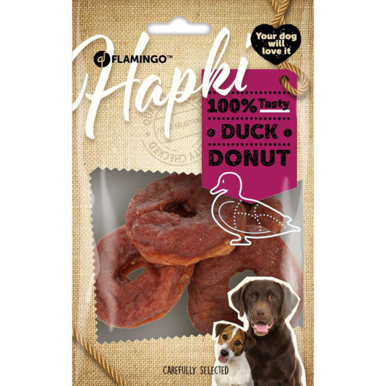 Flamingo Hapki Donut Mit Ente - Leckerer & Gesunder Snack Für Kleine Hunde