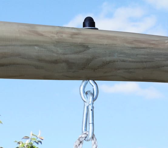 2 Crochets Balançoire Pour Poutres Rondes 12cm - Acier Galvanisé Avec Mousquetons - Gartenwelt Riegelsberger