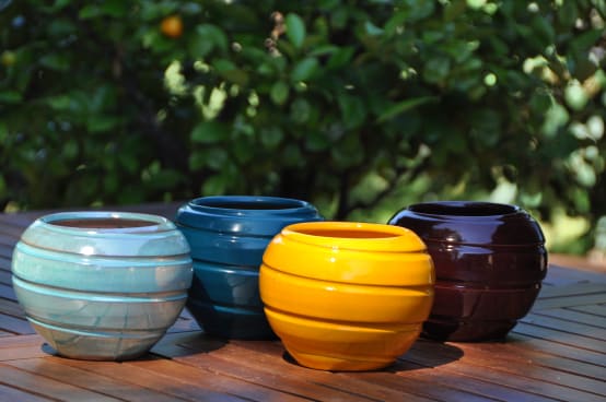 Poterie Jardin Terre Cuite émaillée Géante D64x88 Pot terre cuite émaillée POTERIE D'ALBI - Gamm vert