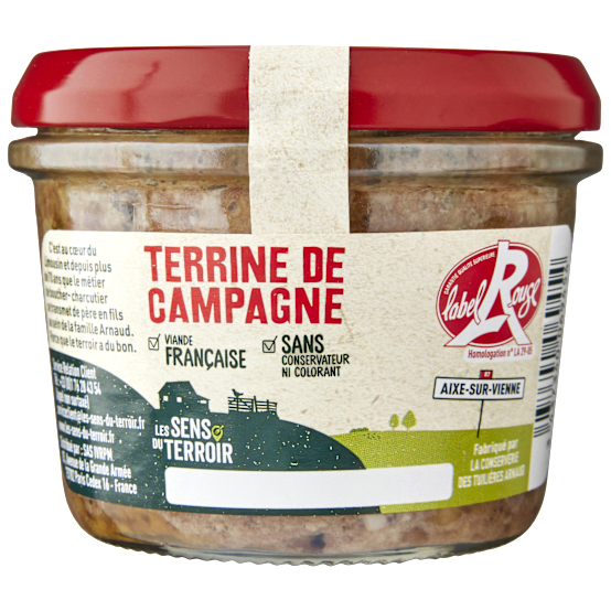 Terrine de campagne Label Rouge 180 g Les Sens du Terroir Gamm vert