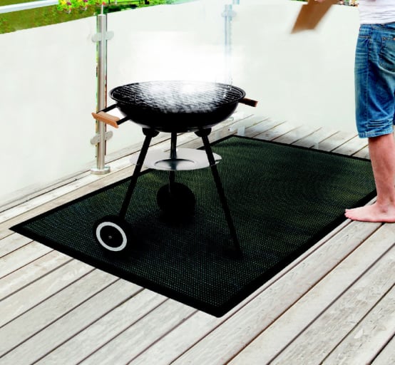 Tapis de barbecue en textilène L.100 x l.120 cm - Gamm vert