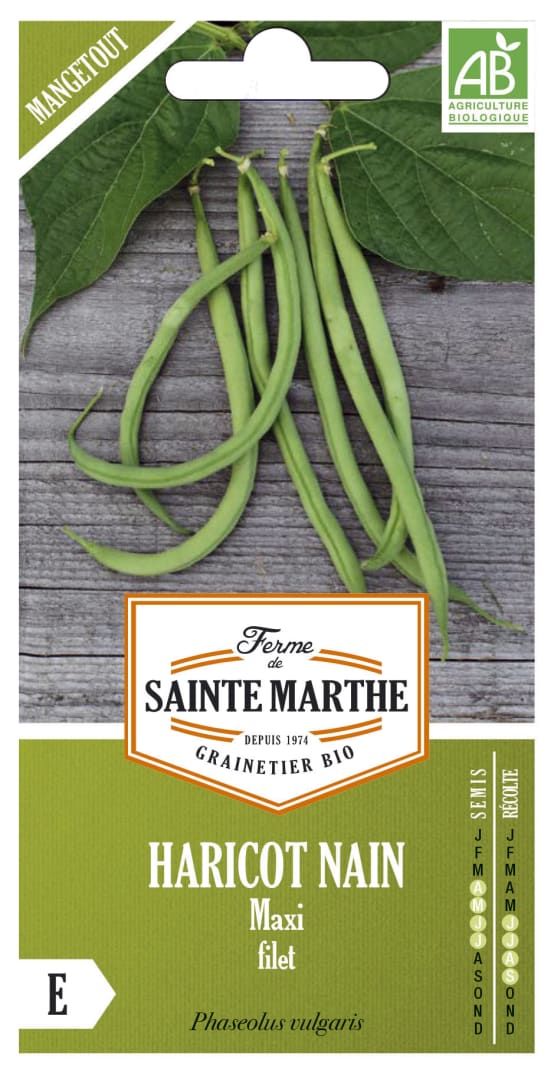 Ferme de Sainte Marthe Graines de Haricots Nains Maxi Bio Gamm vert