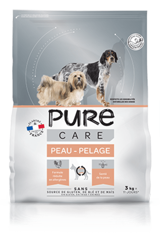 Pure Croquettes pour chien peau pelage 3 kg Gamm vert