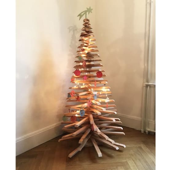 Sapin de Noël en bois 160 cm - Image 2