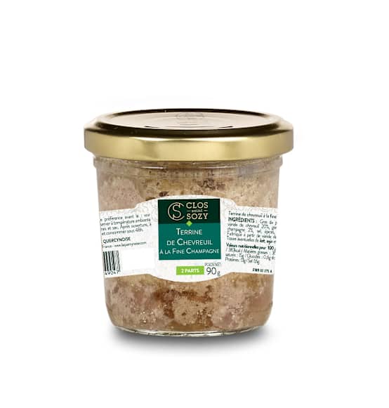 TERRINE CHEVREUIL COGNAC FINE CHAMPAGNE 90G CONSERVE BOCAL Gamm vert