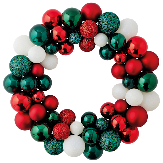 Couronne de Noël avec boules de Noël traditionnelles Ø 40 cm - ECLOZ – Image 2